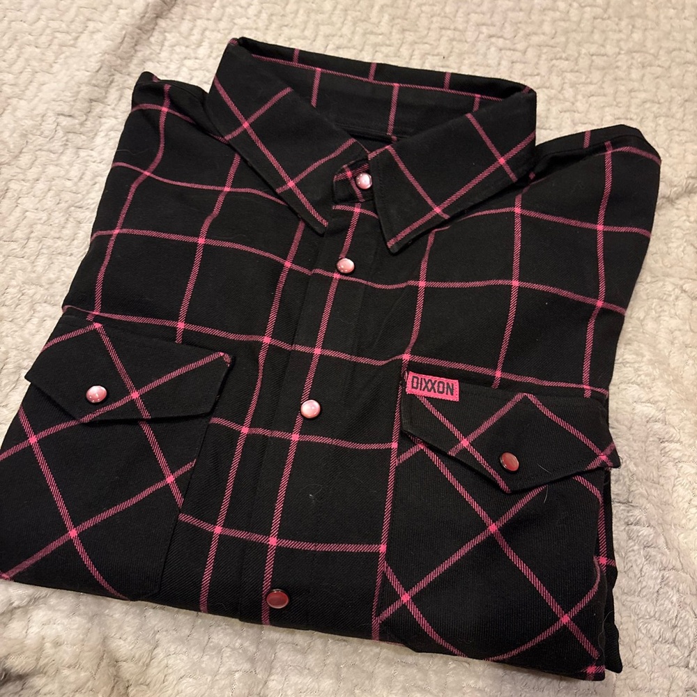 DIXXON Black and Pink Casual Button Down Shirt